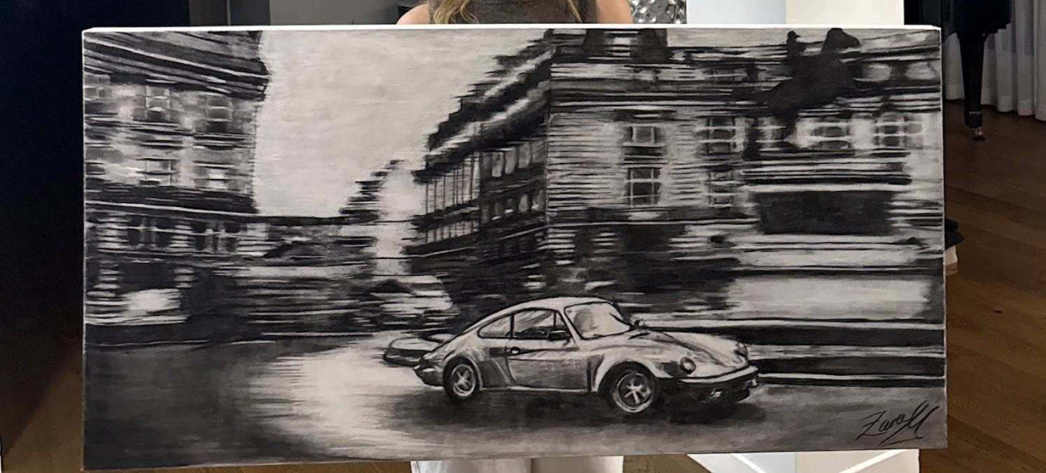 Charcoal on canvas