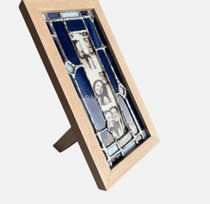 Glass and timber photobooth frame